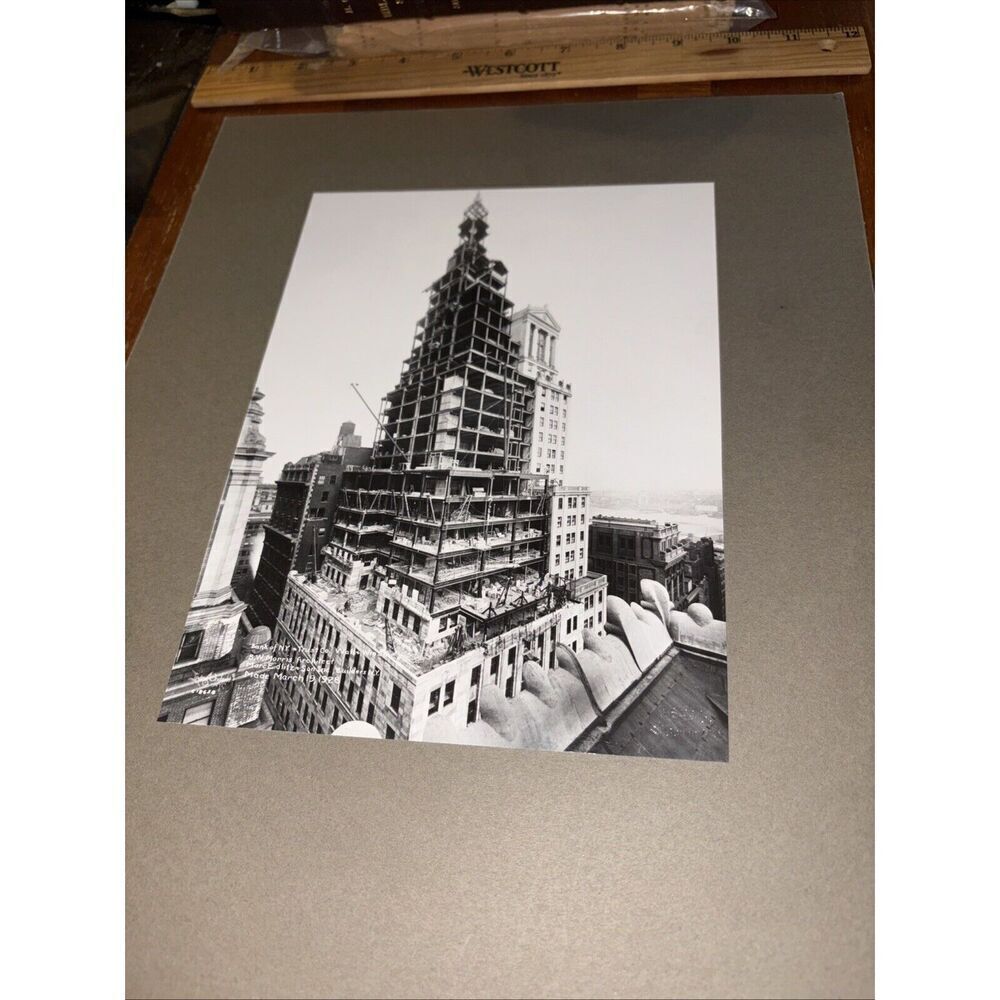 Antique 48 Wall Street Mounted American Architecture Photo New York City NYC - Picture 1 of 5